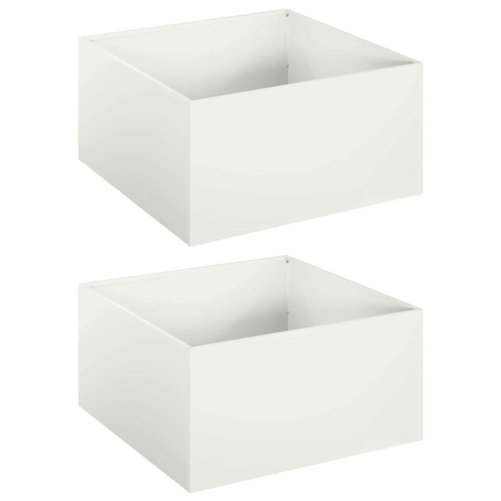 Vaso da giardino 2 pz Bianco 40 x 40 x 30 cm 8005039