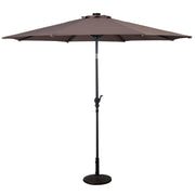 Ombrellone basculante da 300 cm con 24 luci LED regolabili per giardino e terrazza design in poliestere marrone 20_0013027