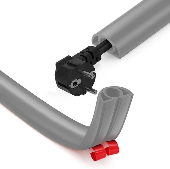 Flexibile cavo conduttore self-adesivo - 3 m x 20 mm x 10,2 mm - Cavo conduttore flexibile - Per uso domestico, ufficio, scuola, magazzino (1 cavo/3 m, grigio)