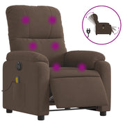 Poltrona Reclinabile Massaggiante | Sedia Relax Elettrica Marrone Microfibra