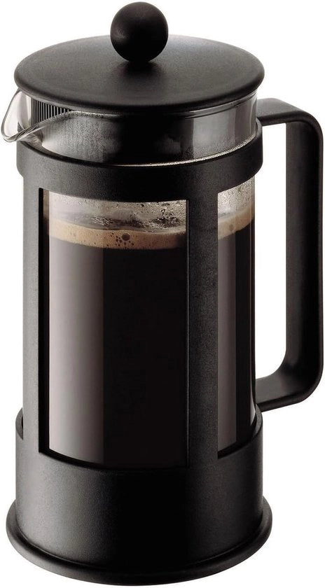 Caffettiera in vetro di borosilicato, 1,0 litro, 8 tazze, nero