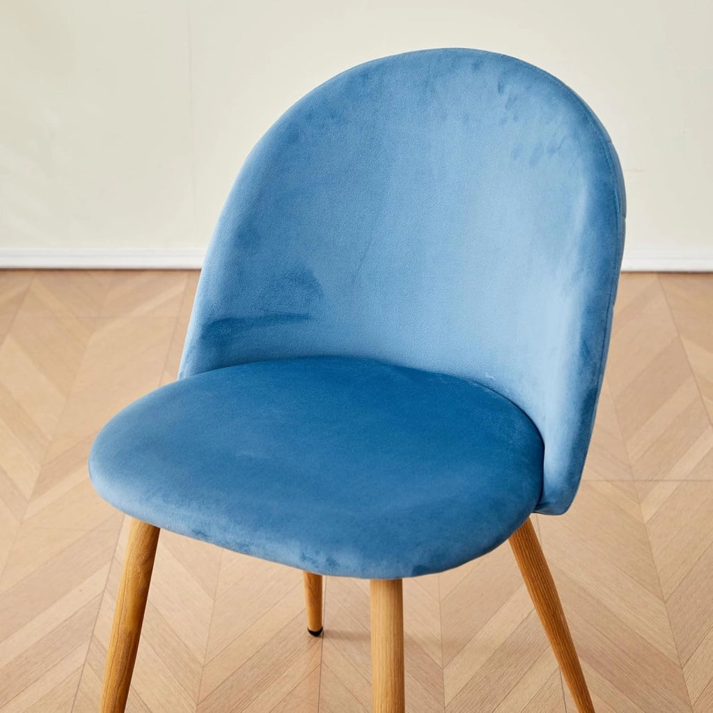 GrandCA HOME Set di 6 Sedie per Sala da Pranzo in Velluto, Sedie da Cucina Imbottite con Gambe in Metallo, per Soggiorno, Verde+Blu+Rosa
