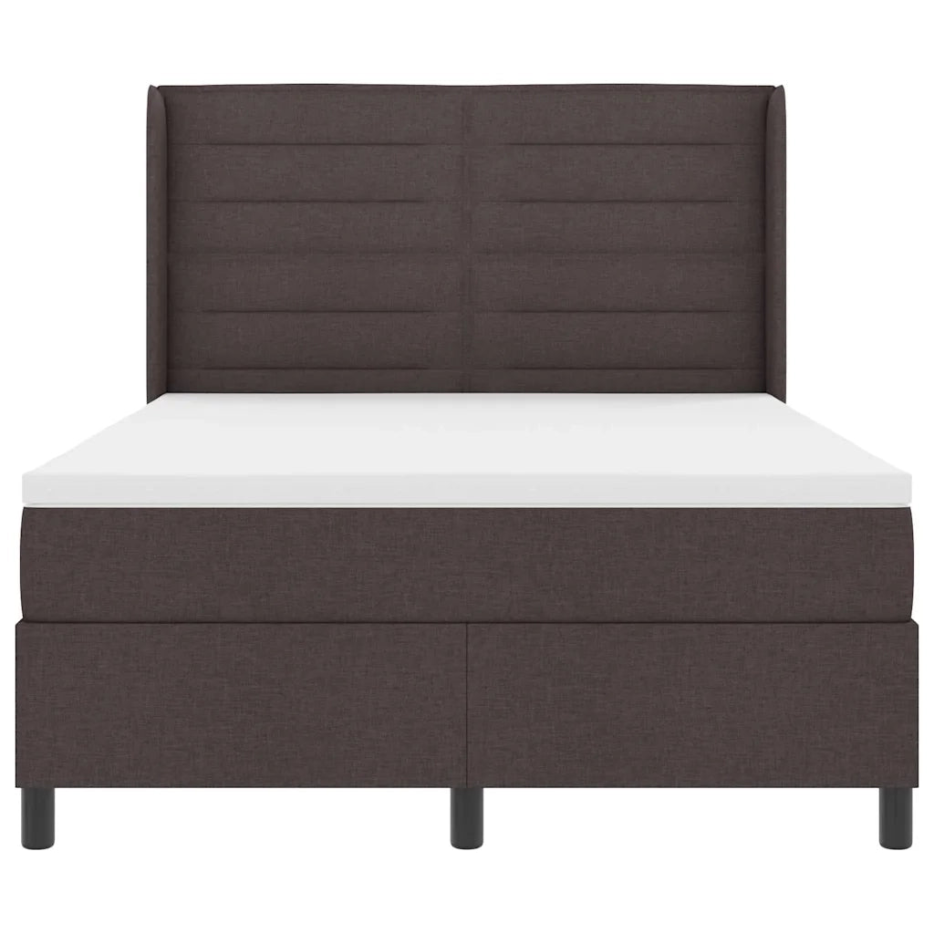 Letto a Sorgente LED Marrone Scuro 140 x 200 cm Tessuto 3343444