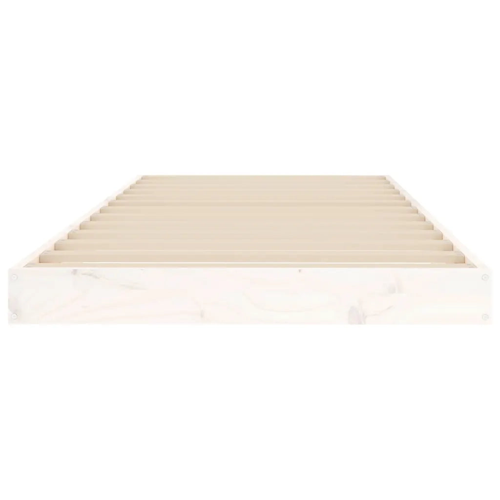 Giroletto senza Materasso Bianco 75x190 Legno Massello di Pino