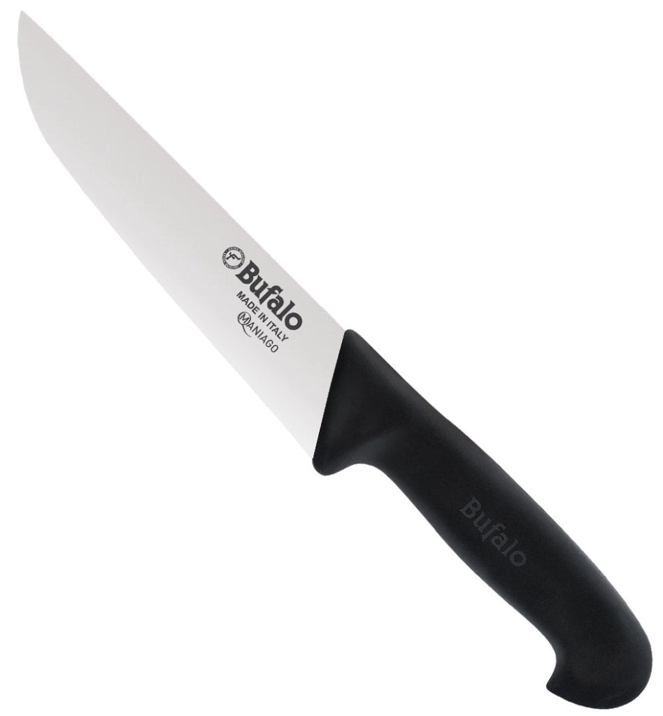 Coltello Francese Lama 18 cm Bufalo Macello S92/18 Manico Nero