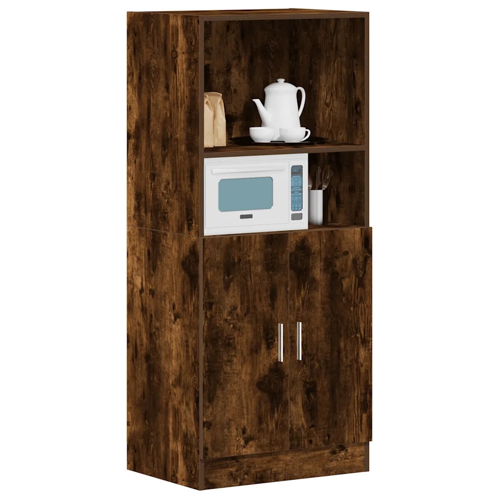 Armadietto Cucina-Mobiletto da Cucina Rovere Fumo 57x41,5x131,5 cm in Truciolato