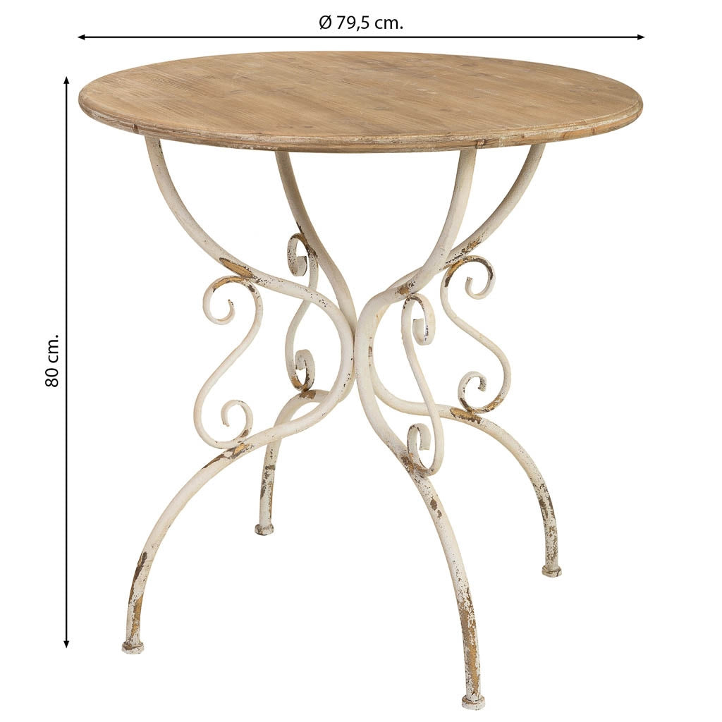 Tavolo in legno e metallo finitura invecchiata 79,5x79,5x80