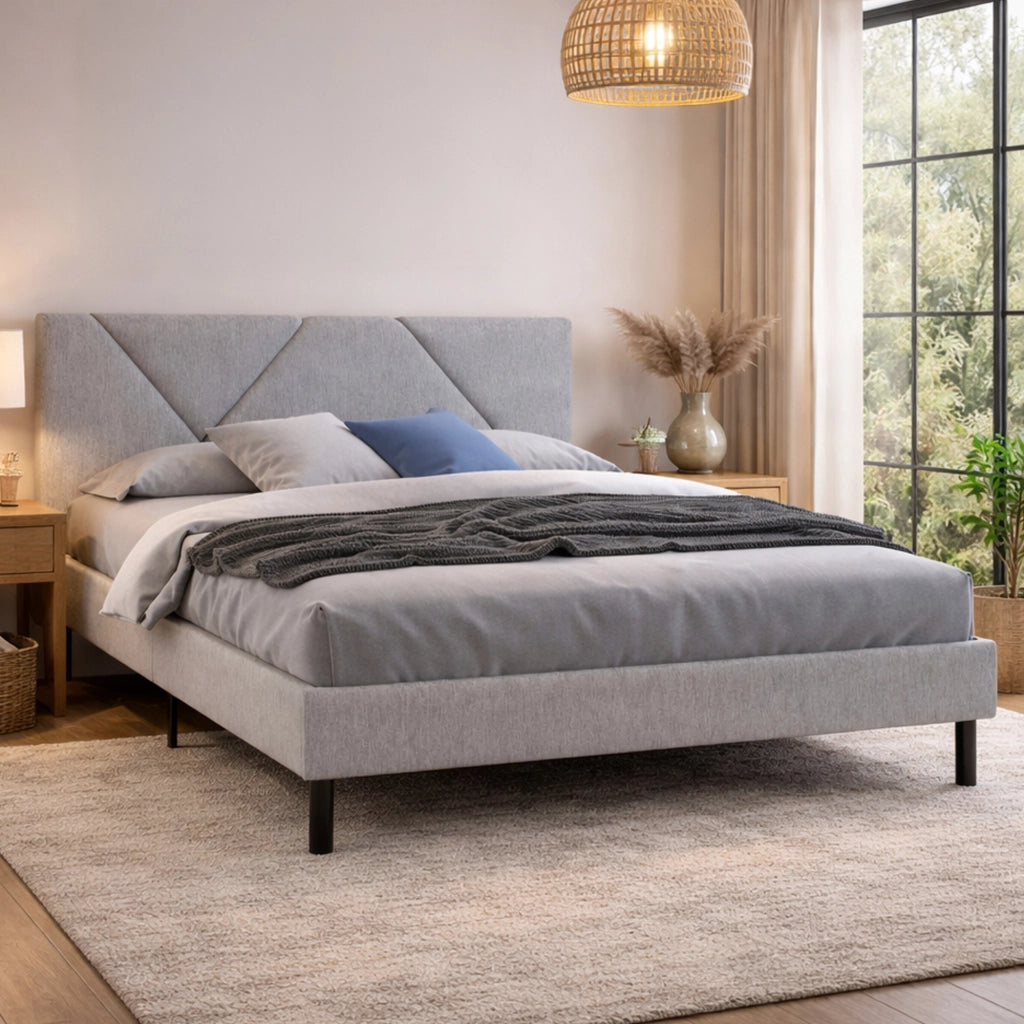 Morpheus, Letto Matrimoniale Dimensione Materasso 160x190 cm, Grigio Tortora