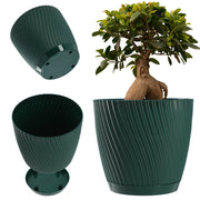 Vaso da fiori KADAX con supporto, coperchio, ciotola rotonda, 19 cm, verde