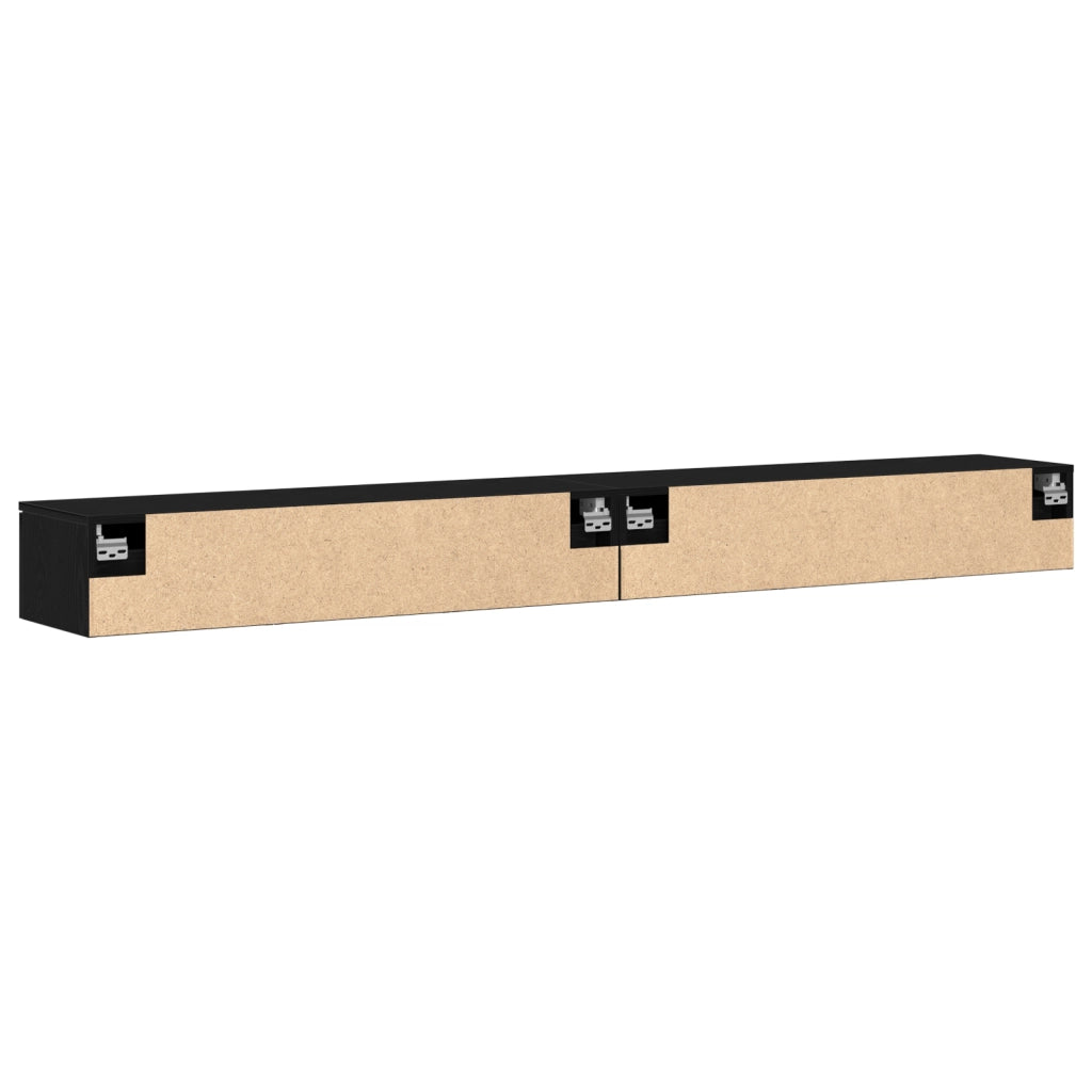Armadi a parete Set di 2 Rovere nero 102x30x20 cm Legno ingegnerizzato