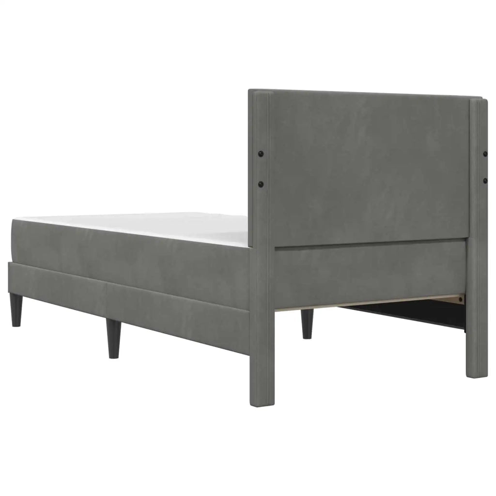 Struttura letto con materasso Grigio scuro 90 x 190 cm Velluto