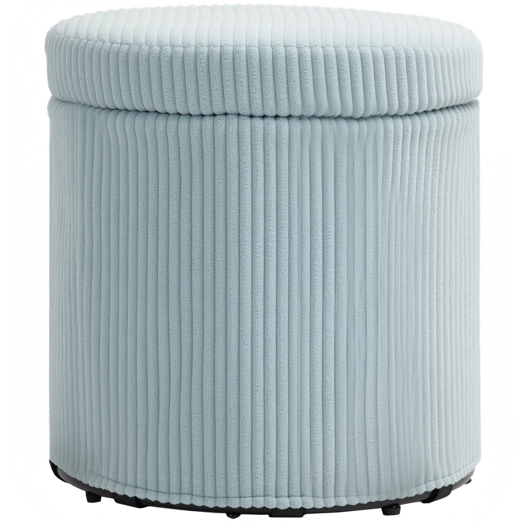 Pouf Rotondo Imbottito in Velluto con Struttura in Metallo ¨C zephmum ¨C ?40x41 cm Blu Chiaro