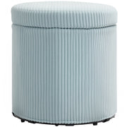 Pouf Rotondo Imbottito in Velluto con Struttura in Metallo ¨C zephmum ¨C ?40x41 cm Blu Chiaro