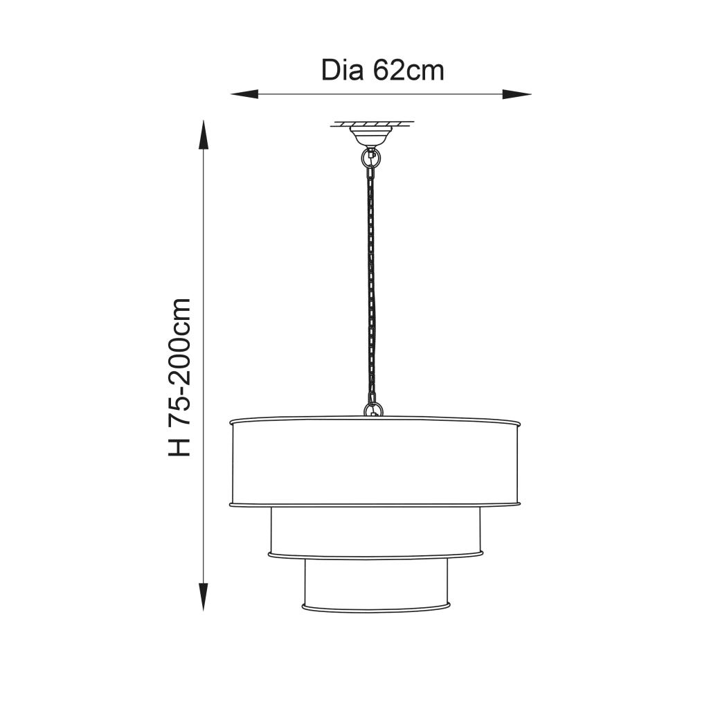 Lampada sospensione industriale ottone 3 cilindri E27 Endon