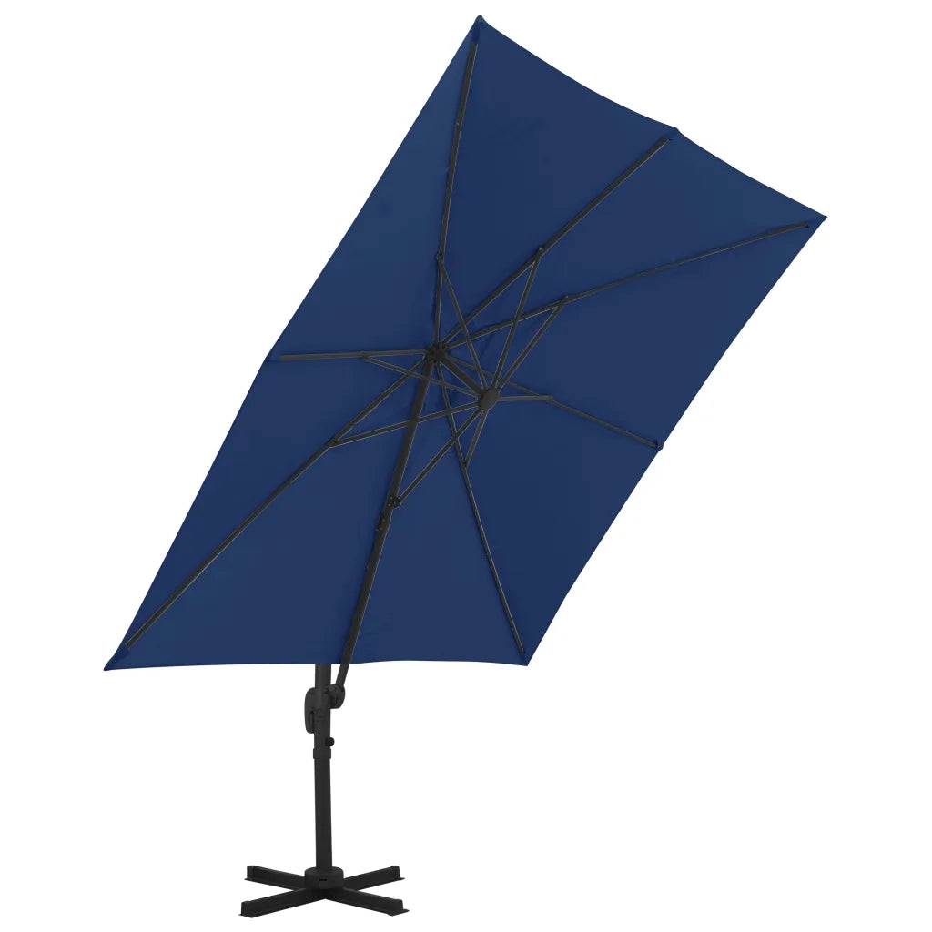 Ombrellone a Sbalzo con Palo in Alluminio-Ombrello da giardino 3x3 m Azzurro
