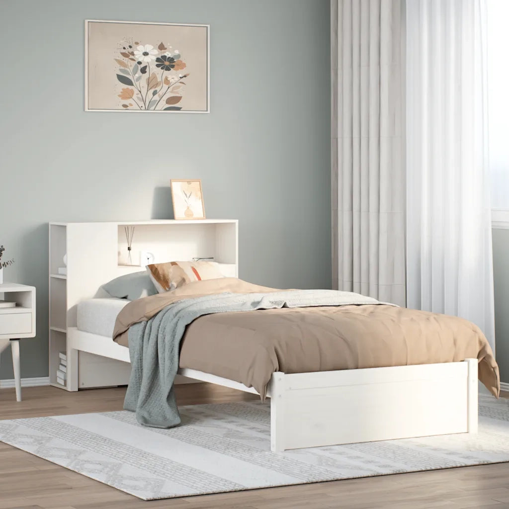 vidaXL Letto con Libreria senza Materasso 75x190 cm in Legno Pino