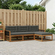 Set di divani da esterno con cuscino 4 pcs Naturale e Antracite 3382465