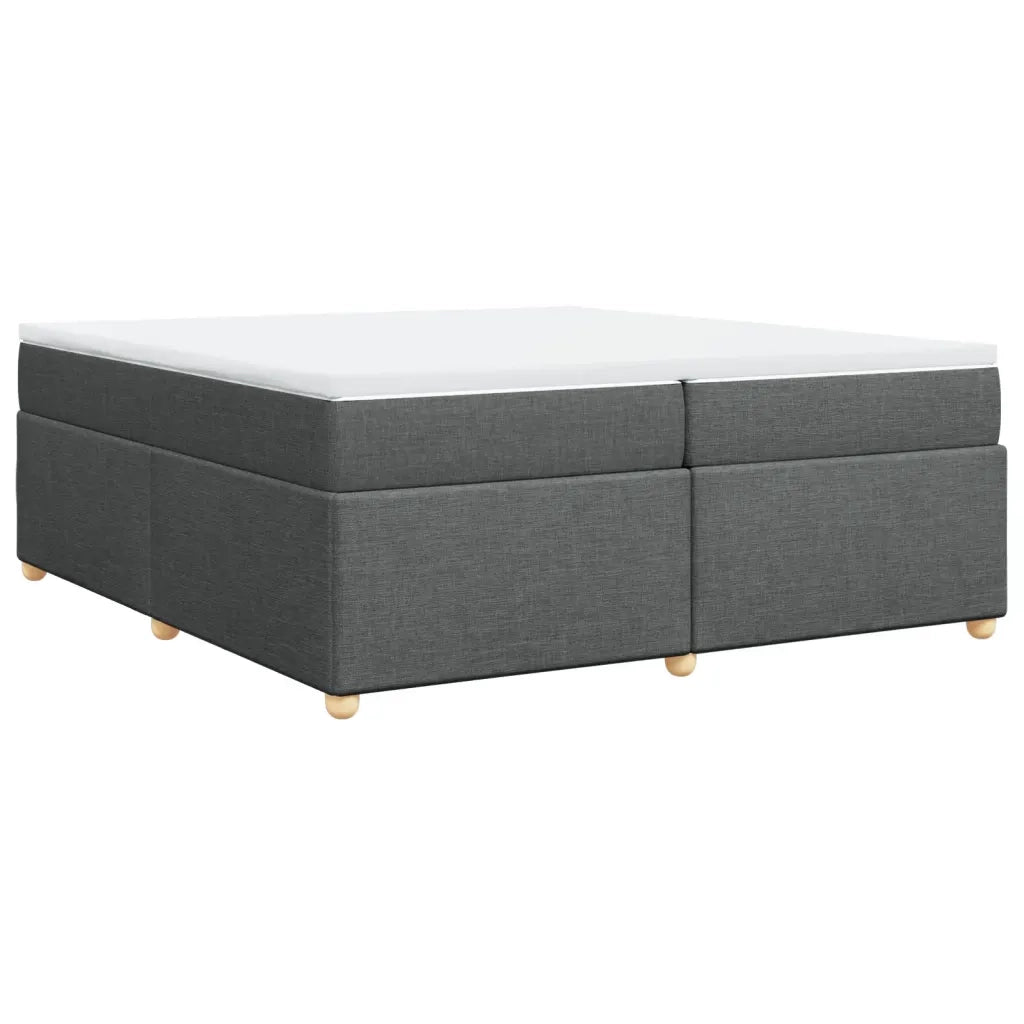 Giroletto a Molle con Materasso Grigio Scuro 200x200 cm Tessuto 3285402
