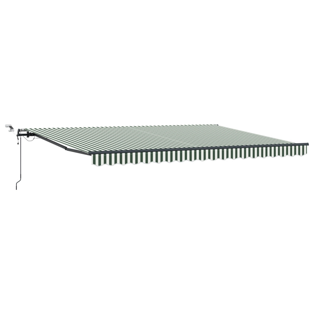 Tenda Retrattile Automatica  con LED Verde e Bianca 450x300 cm