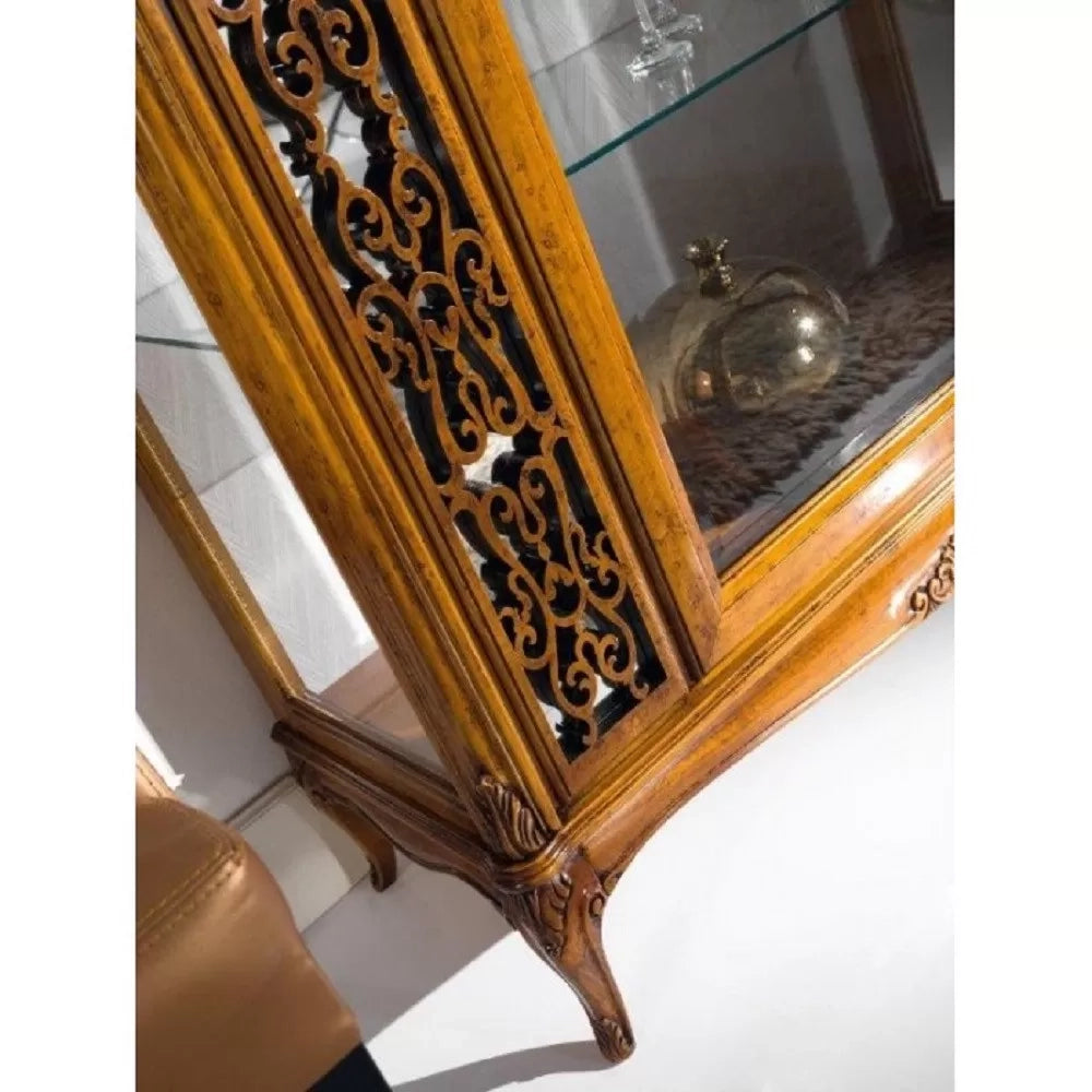 Vetrina classica in legno 1 porta finitura bassano l.111 p.44 h.192 - Mobili 2G
