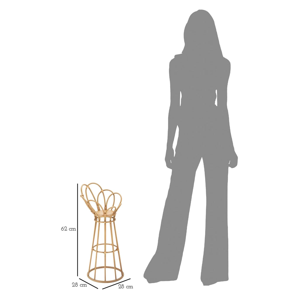 Dalotami, Vaso Portavaso Finiture in Rattan, Marrone Rovere
