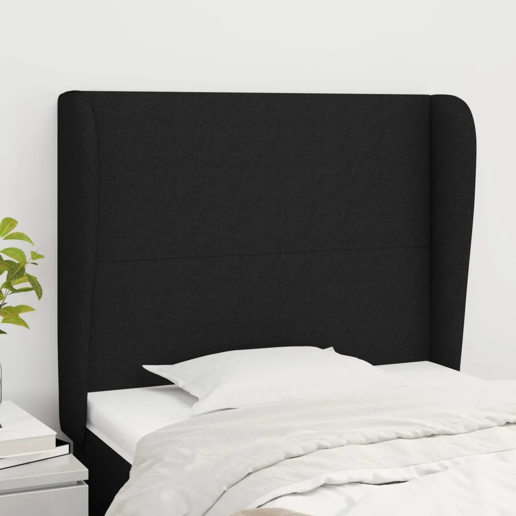 Testiera ad Orecchio Nera 103x23x118/128 cm in Tessuto 3117668