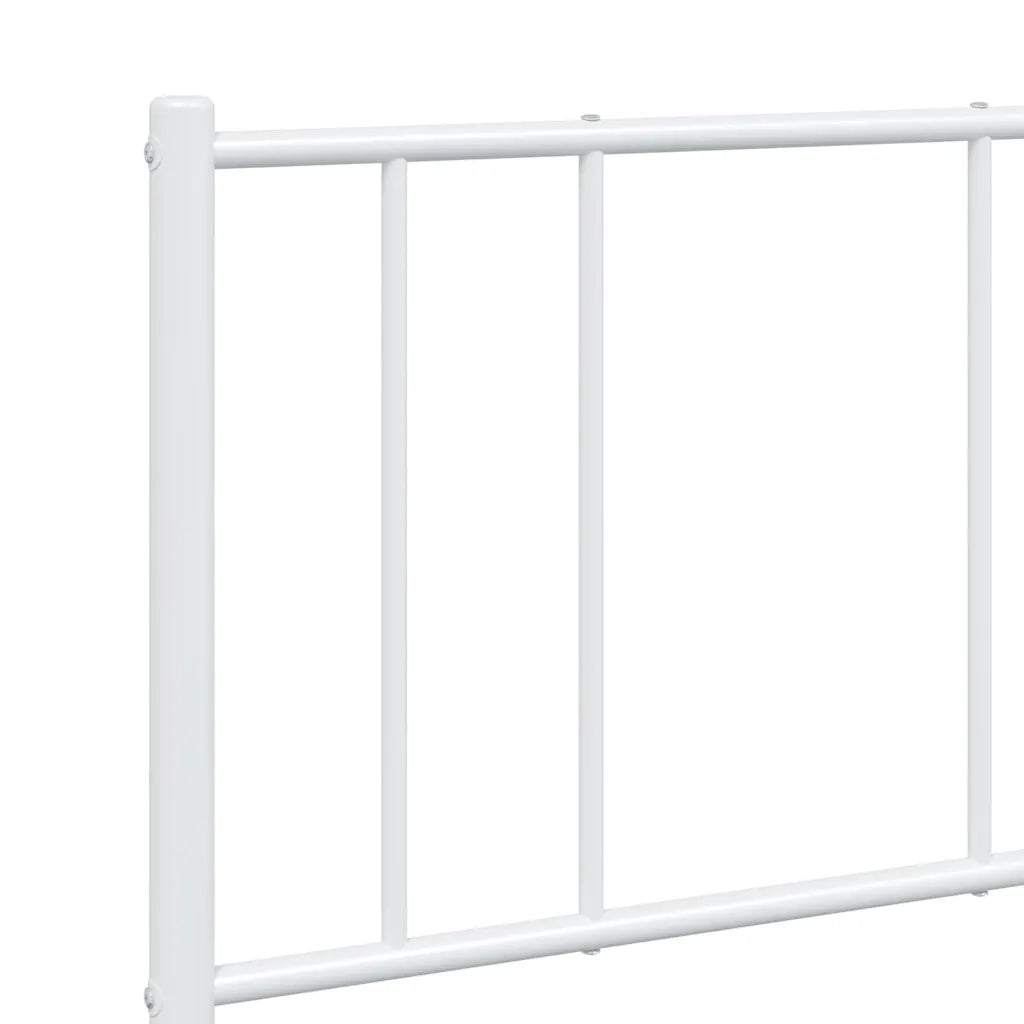 Giroletto con Testiera-Struttura Letto con testiera Metallo Bianco 160x200 cm 259975