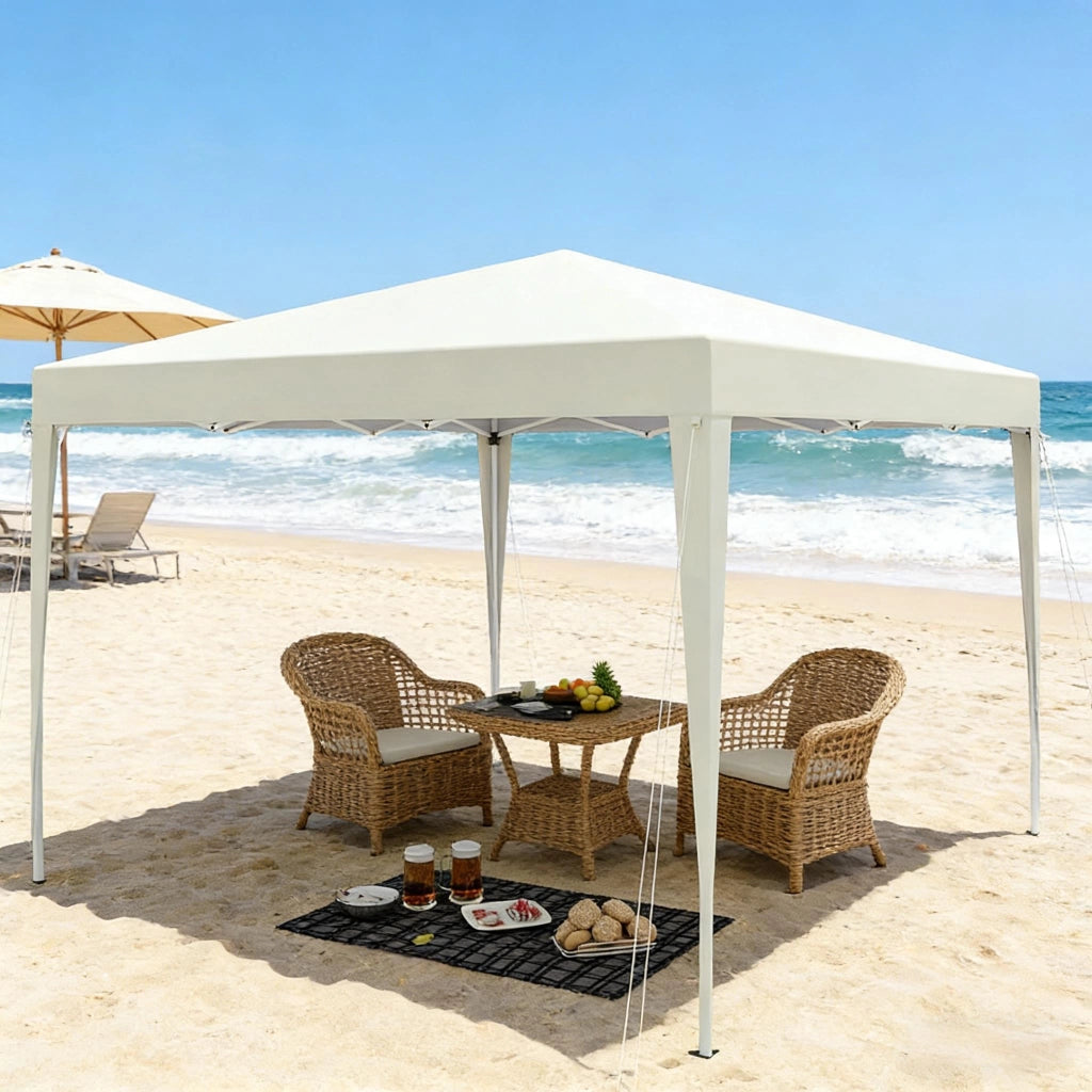 Gazebo pieghevole 3x3 m regolabile in altezza, con borsa per il trasporto, tessuto Oxford 210D, giallo chiaro