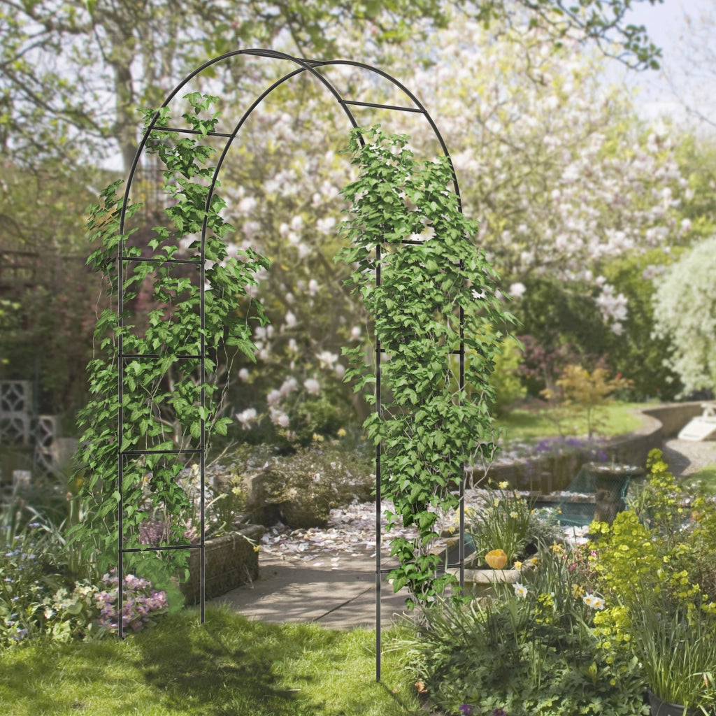 Arco per Rose ¨C zephmum ¨C Nero Metallo 140x40x240 cm