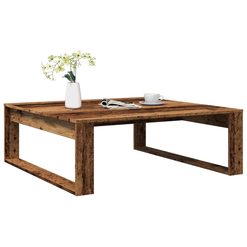 Tavolino salotto | Tavolino da caff¨¨ | Tavolino da Soggiorno Legno Antico 100x100x35 cm in Truciolato