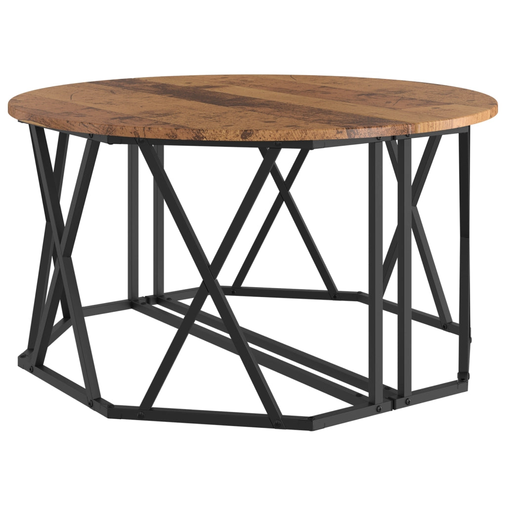 Tavolino da caffÃ¨ in legno antico 80x80x42 cm in legno ingegnerizzato