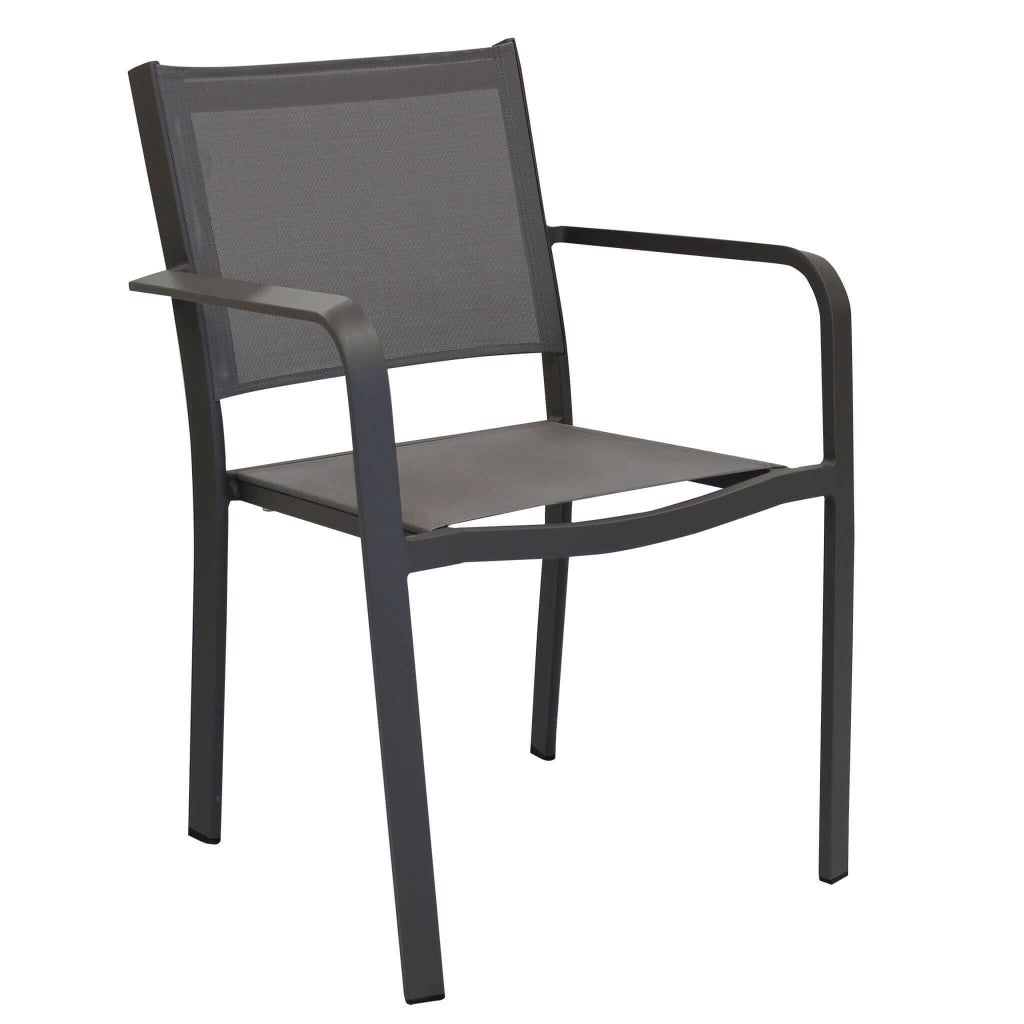 Poltrona da Giardino Impilabile in Alluminio Textilene cm 56x61x84 - WARD
