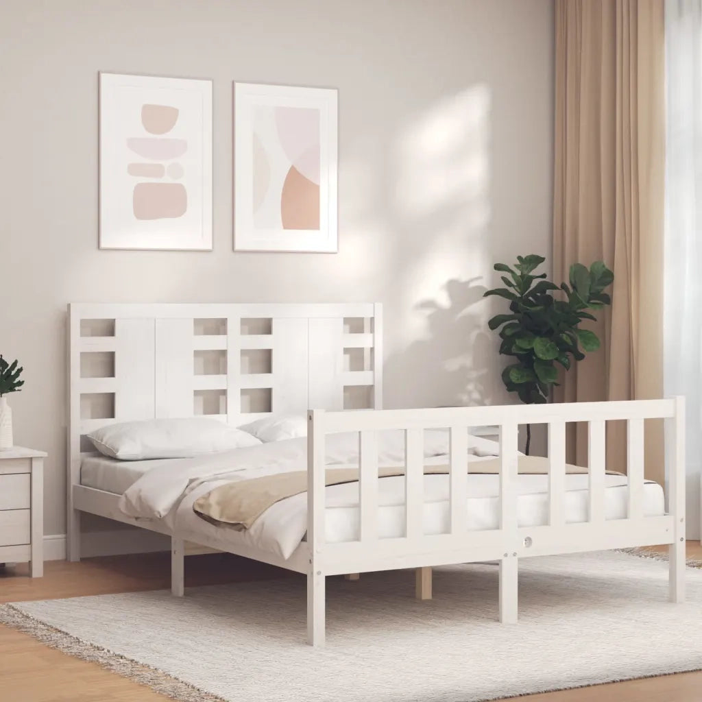 Giroletto senza Materasso-Struttura Letto Bianco 120x200 cm Legno Massello Pino 251819