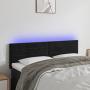 Testiera a LED-Testata con LED Nera 144x5x78/88 cm in Velluto 164025