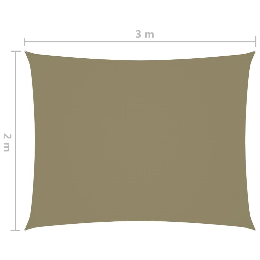 Vela ombreggiante/ombrellone rettangolare 2 x 3 m in tessuto Oxford beige 02_0009594
