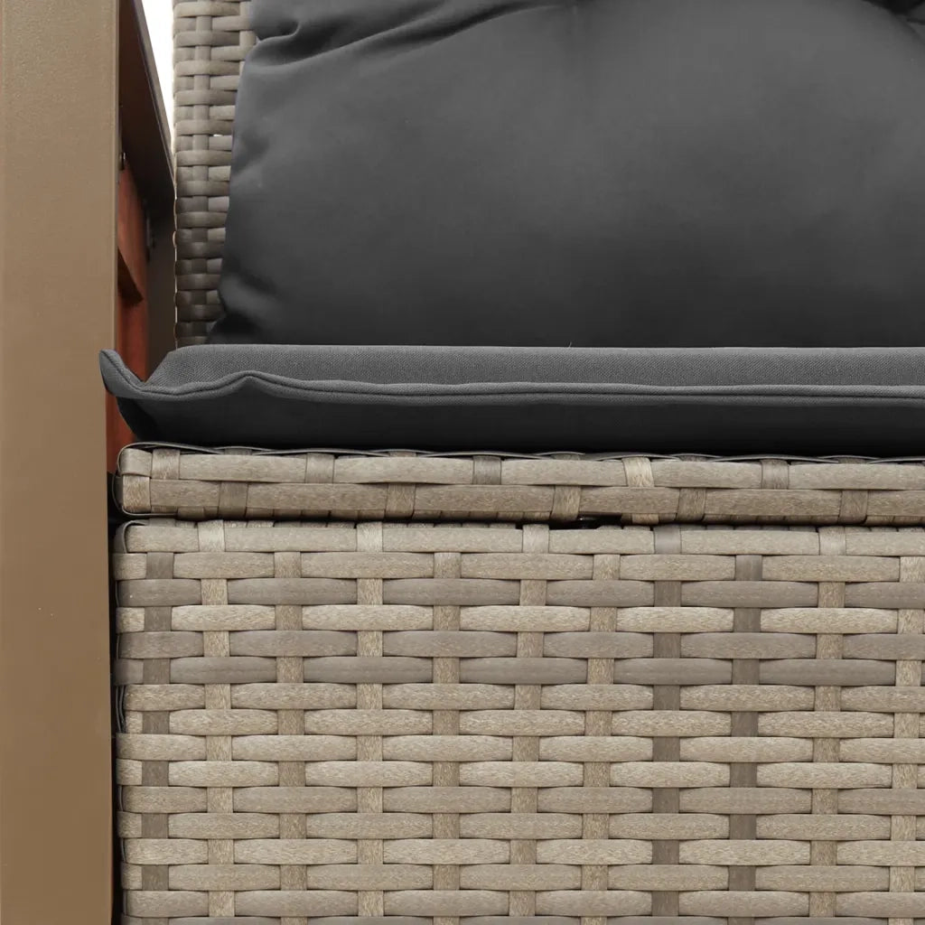 Divano da Giardino con Cuscini 2 Posti-Sofa da Giardino-Divano da esterno Grigio in Polyrattan 959074