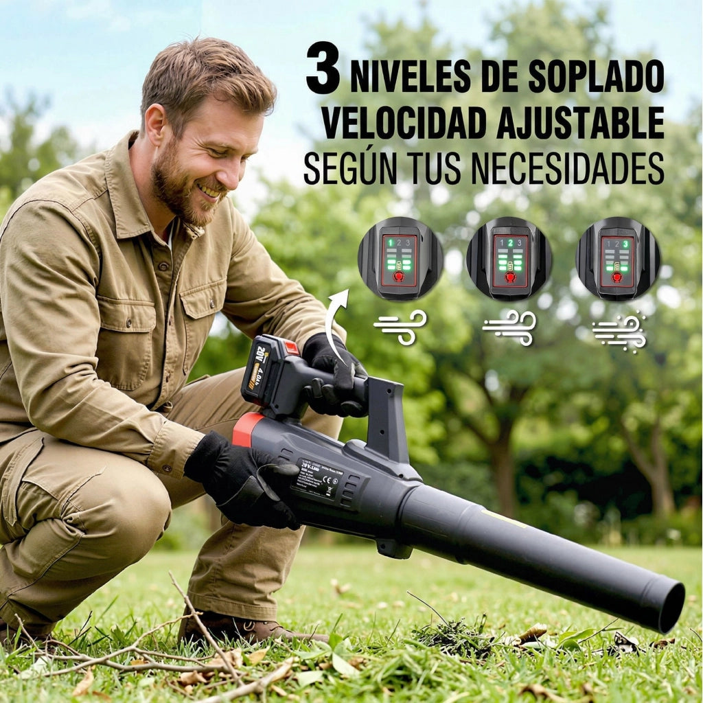 Soffiatore Foglie Senza Filo 18V ¨C zephmum ¨C con 2 Batterie 4.0Ah, 600W, Nero