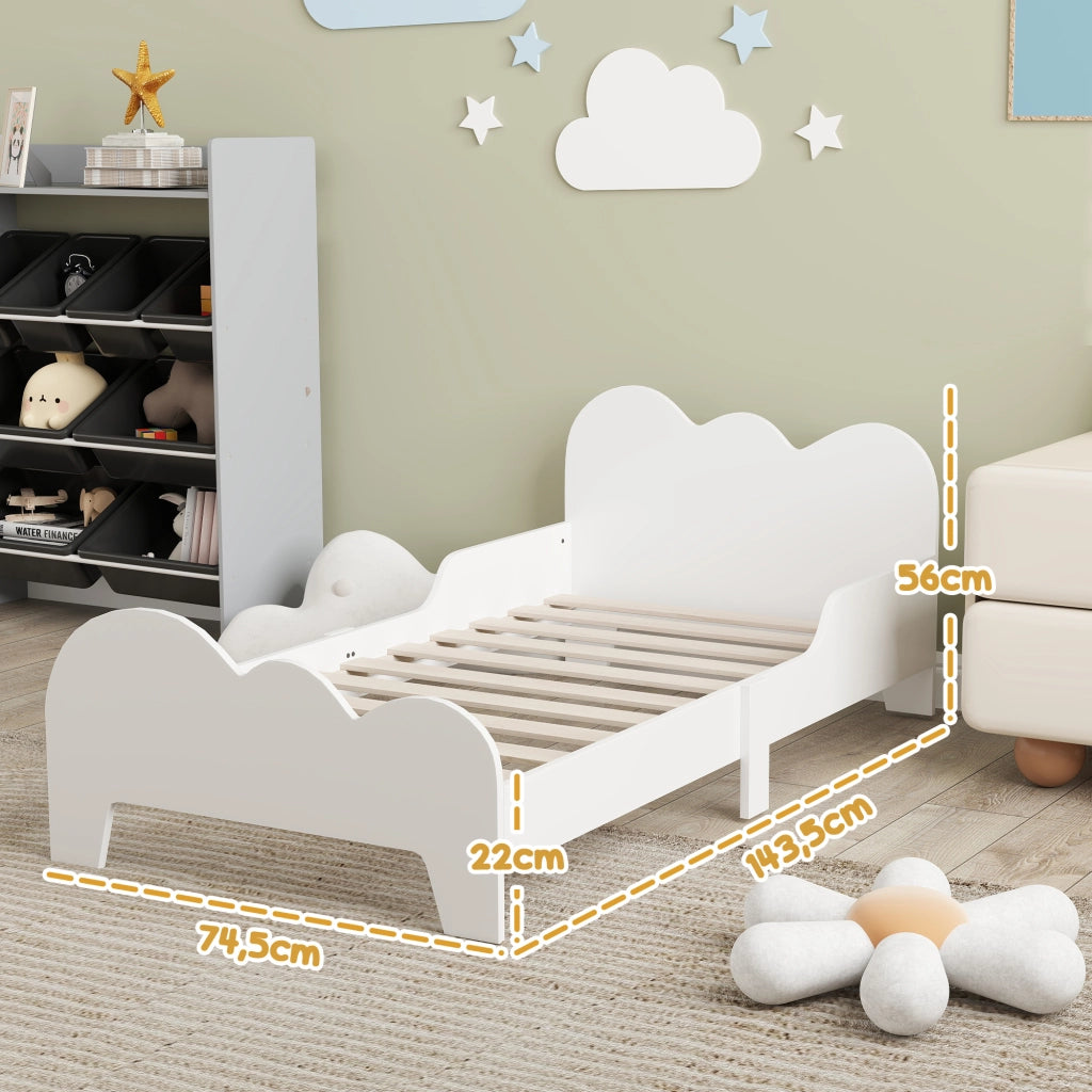 Letto Singolo per Bambini con Barandilla ¨C Zephmum ¨C Bianco 140x70 cm