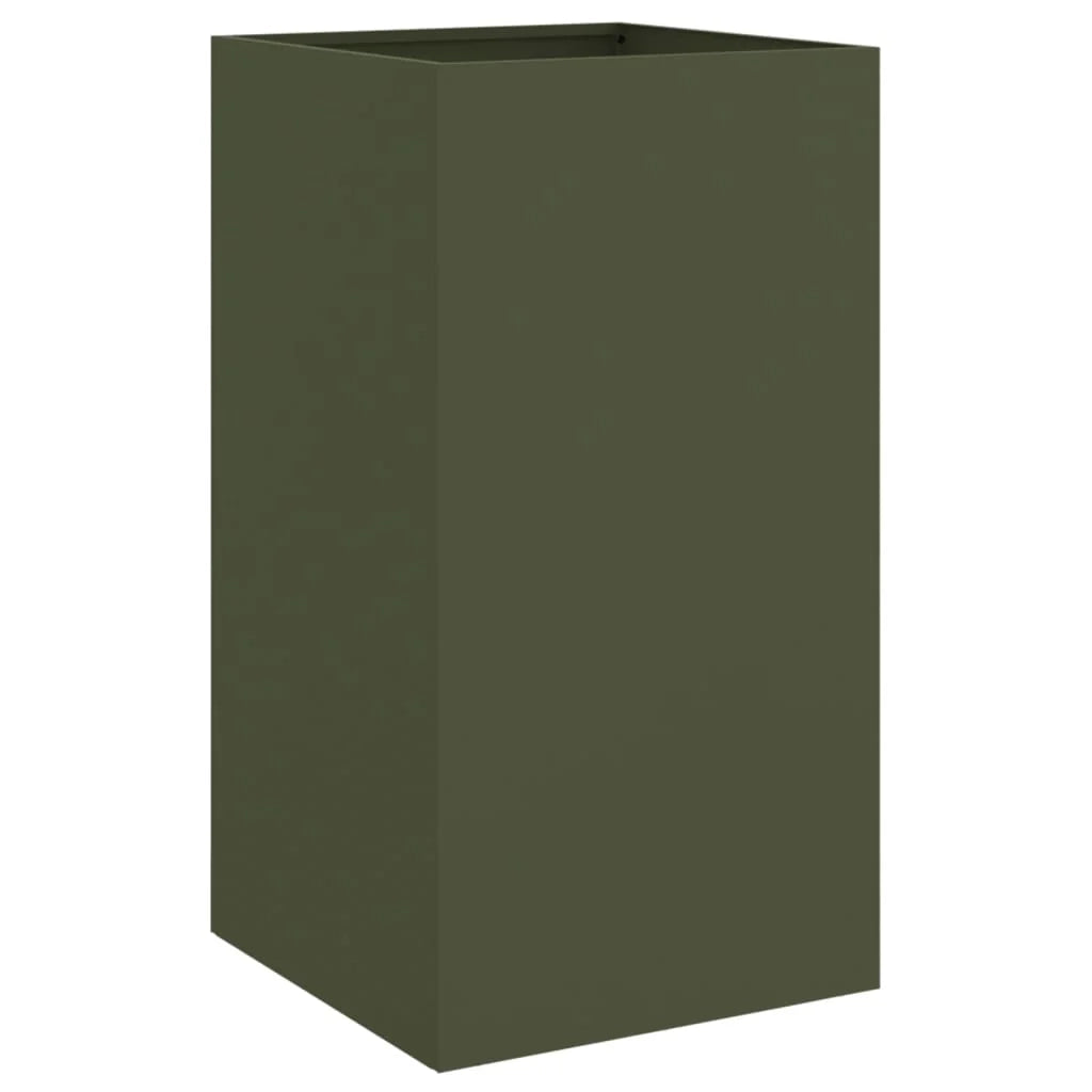 Aiuola/fioriera rialzata color oliva per piante fiori e patio/giardino 42 x 38 x 75 cm acciaio verde 02_0038698