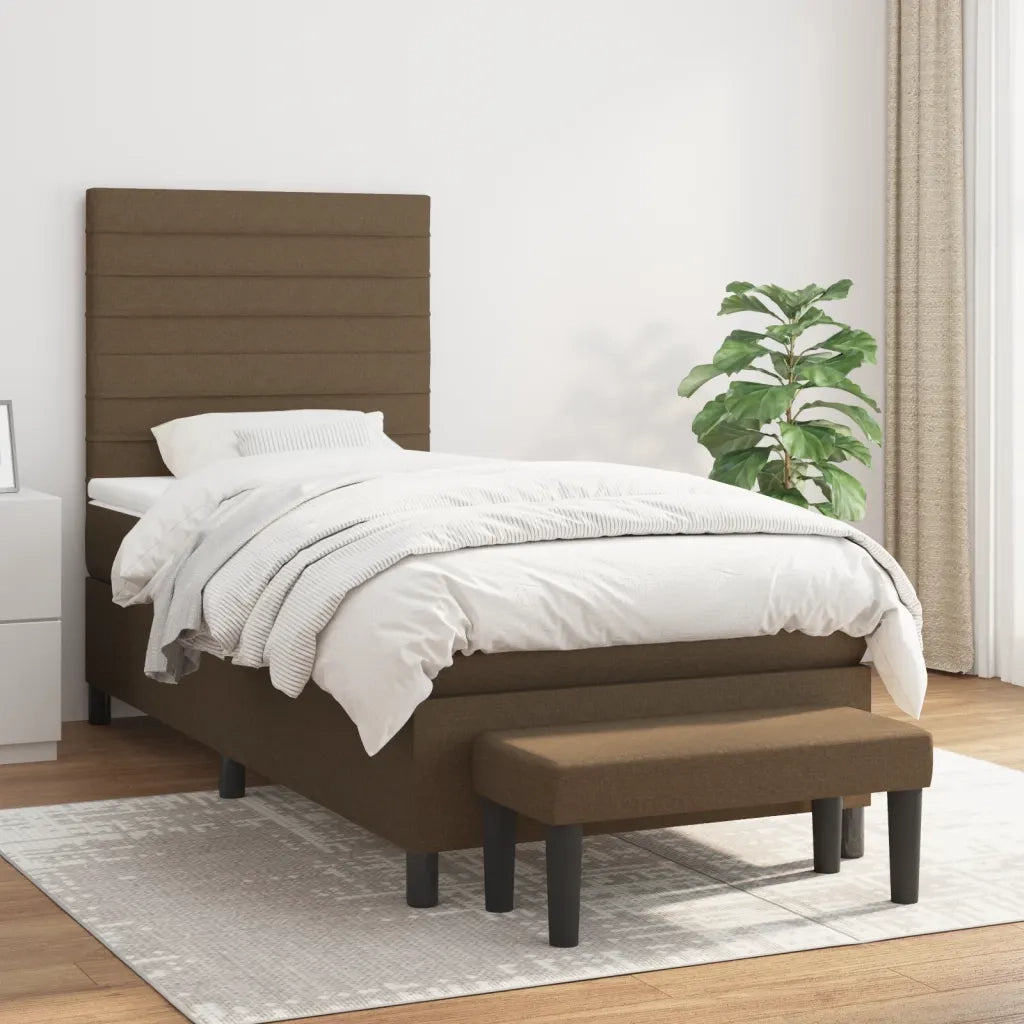 Giroletto a Molle con Materasso Marrone Scuro 80x200 cm Tessuto cod mxl 59437