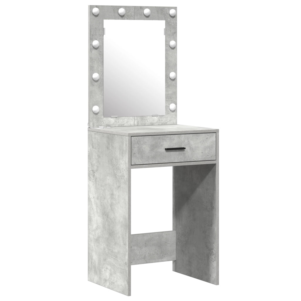 Set da toeletta in legno ingegnerizzato grigio cemento con LED - 2 pezzi