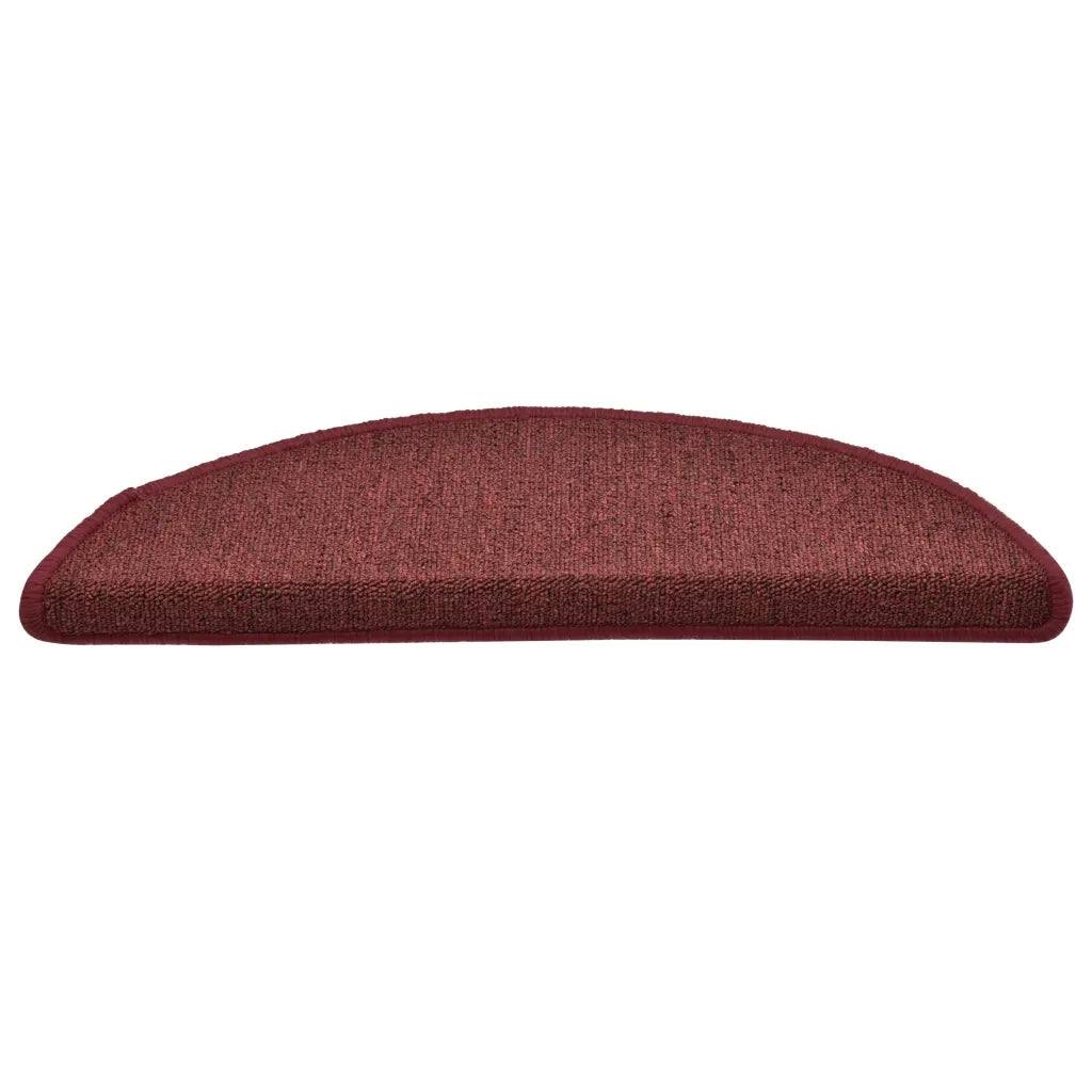 Tappetini per scale 15 pz 56x17x3 cm Bordeaux semicircolari 322372