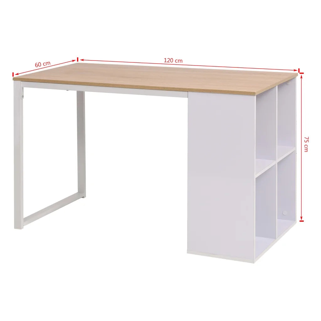 Scrivania | Tavolo da Ufficio 120x60x75 cm Rovere e Bianco