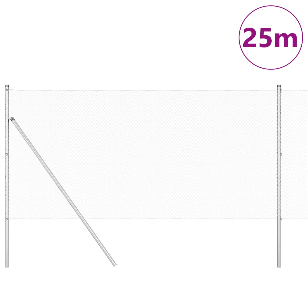 Recinzione Esagonale  1,4x25 m in Acciaio Zincato