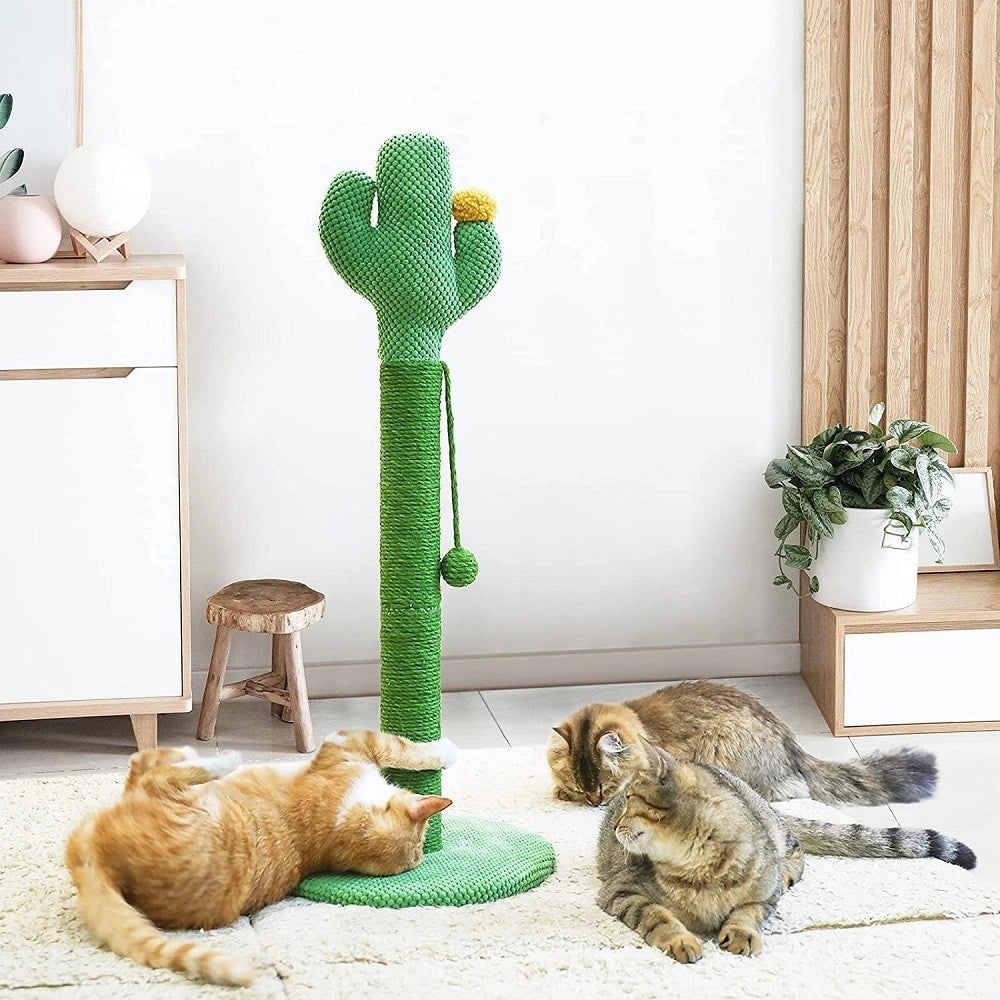 Trade Shop - Tiragraffi Cactus 40 X 70 Cm Colonne Albero Per Gatti Palo In Naturali Sisal -