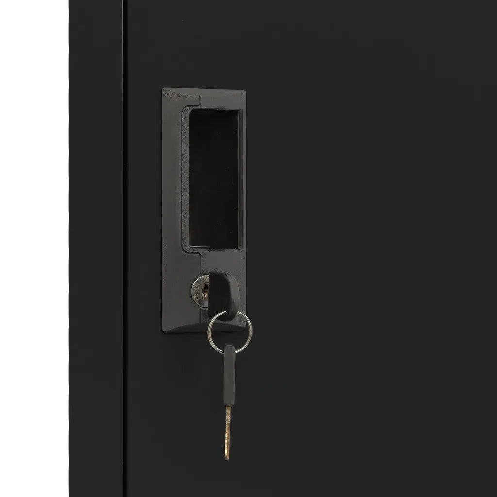 Armadietto moderno e robusto per ufficio 38 x 45 x 180 cm acciaio nero 02_0046994