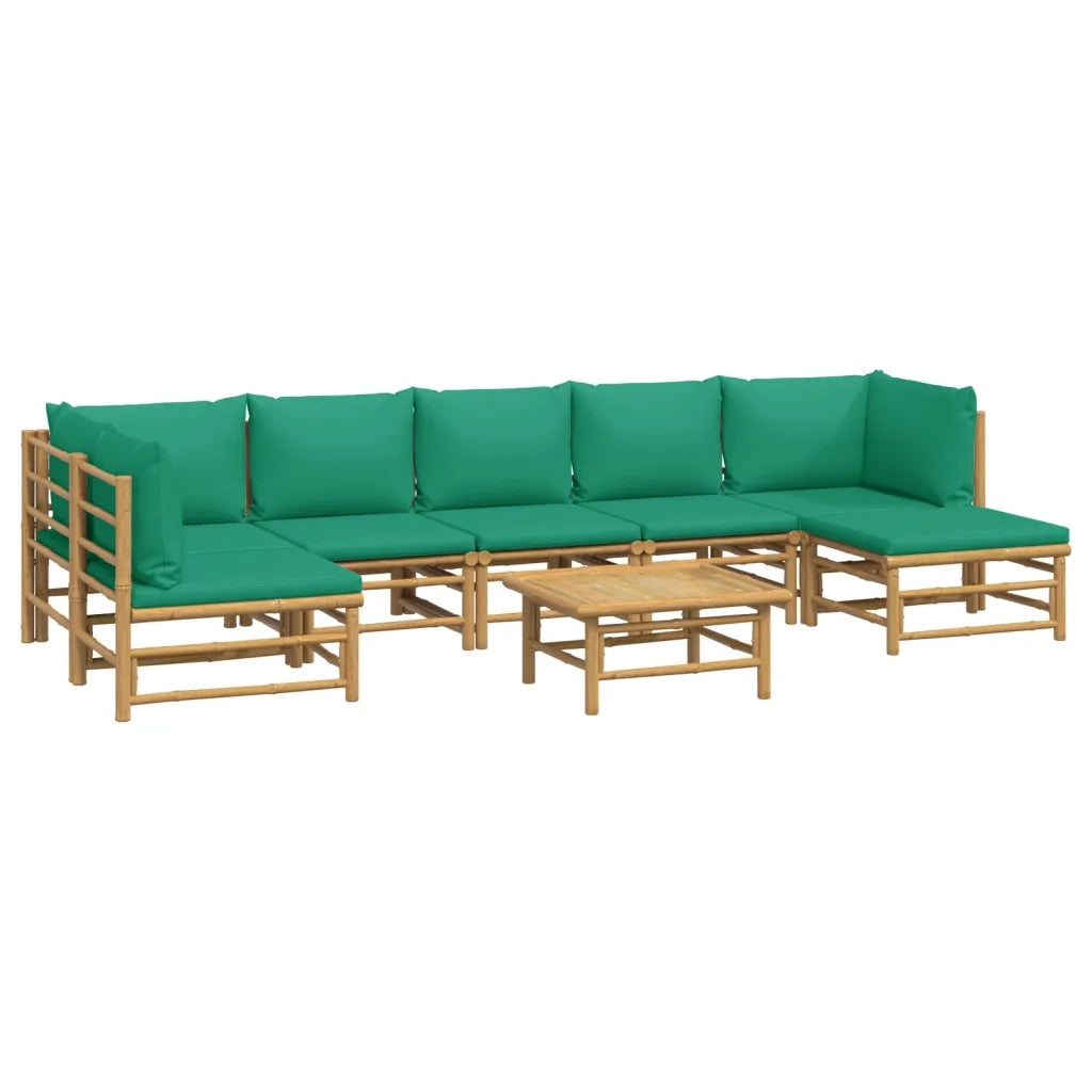 Set Salotto da Giardino 8pz con Cuscini Verdi BambÃ¹cod mxl 100291