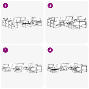 Set di divani da esterno 10 pcs Grigio Naturale e Chiaro 3369862