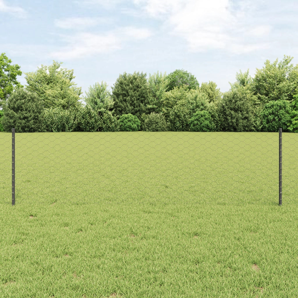 Posti per Recinzione  5 pcs U-Channel Grigio 60 cm Acciaio