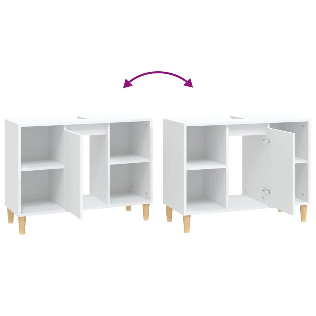 Mobile Lavabo | Armadio Lavabo Bianco 80x33x60 cm in Legno Multistrato